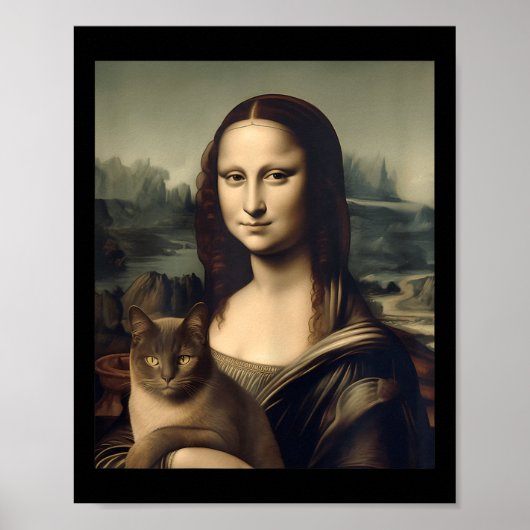 Womens Cat Lover Mona Lisa Cat Kitten Poster (Vorne)