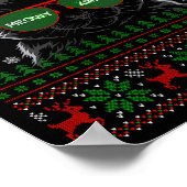 Womens Cat Ugly Christmas Sweater Style Funny Cat Poster (Ecke)