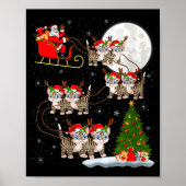 Womens Cats Santa Sleigh Flying Funny Magical Chri Poster (Vorne)
