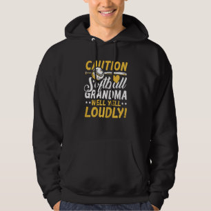 Womens Caution Softball Oma Baseball Team pla Hoodie