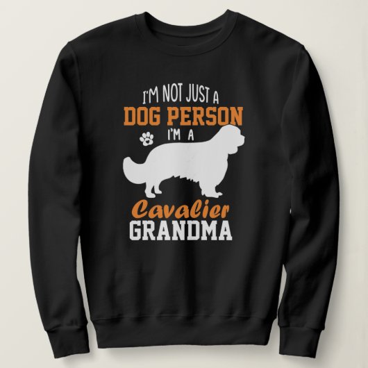Womens Cavalier King Charles Spaniel Oma Dog Sweatshirt (Design vorne)
