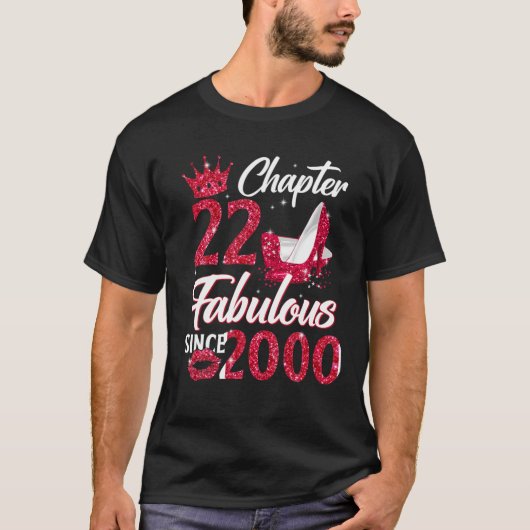 Womens Chapter 22 Fabulous Since 2000 22Nd Birthda T-Shirt (Vorderseite)
