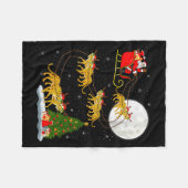 Womens Cheetah Santa Sleigh Flying Funny Magical C Fleecedecke (Vorderseite (Horizontal))