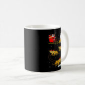 Womens Cheetah Santa Sleigh Flying Funny Magical C Kaffeetasse (VorderseiteRechts)