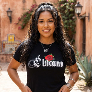 Womens Chicana Rote Rose T-Shirt