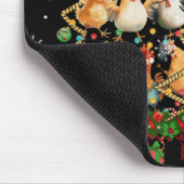 Womens Chicken Christmas Tree Santa Hat Xmas Light Mousepad (Ecke)