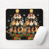Womens Chicken Christmas Tree Santa Hat Xmas Light Mousepad (Mit Mouse)