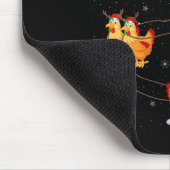 Womens Chicken Santa Sleigh Flying Funny Magical C Mousepad (Ecke)
