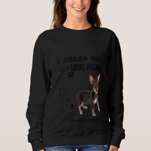 Womens Chiweenie Sprichwort Mama Vater Print Dacke Sweatshirt