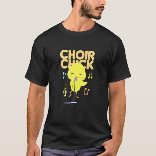 Womens Choir Chick Chicken Singing Singer Cute Bir T-Shirt (Vorderseite)