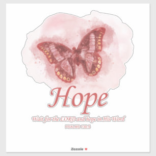 Women's Christian Butterfly Bibel Verse: Hope Aufkleber