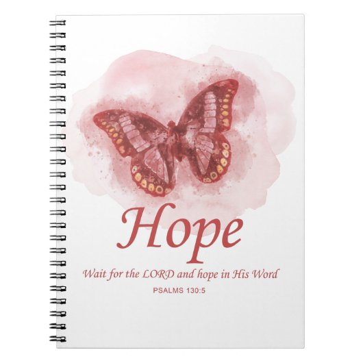 Women's Christian Butterfly Bibel Verse: Hope Notizblock (Vorderseite)