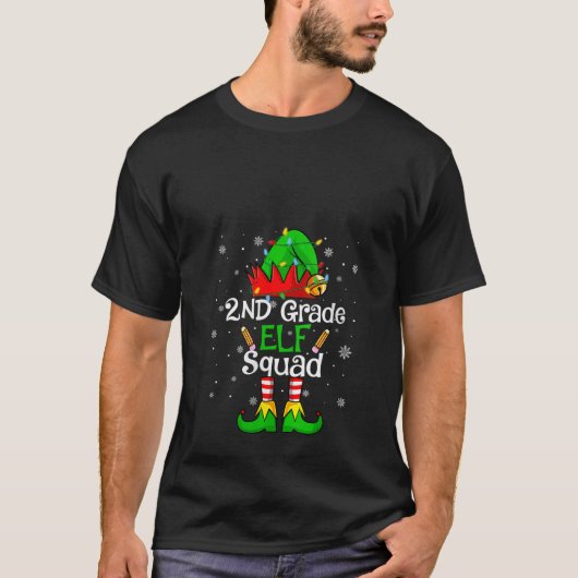 Womens Christmas 2nd Grade Elf Squad Second Grade  T-Shirt (Vorderseite)