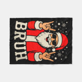 Womens Christmas Bruh Meme Funny Santa Claus Teen Fleecedecke (Vorderseite (Horizontal))