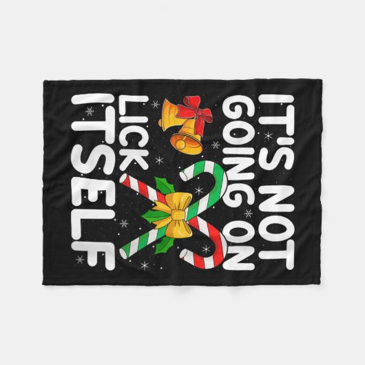 Womens Christmas Candy Cane It's Not Going To Lick Fleecedecke (Vorderseite (Horizontal))