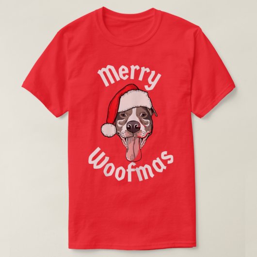 Womens Christmas frohe Woofmas Funny Christmas Dog T-Shirt (Design vorne)