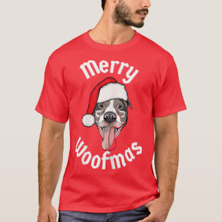 Womens Christmas frohe Woofmas Funny Christmas Dog T-Shirt