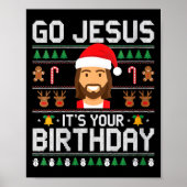 Womens Christmas Go Jesus It's Your Birthday - Fun Poster (Vorne)