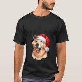 Womens Christmas Golden Retriever Santa Hat Dog Lo T-Shirt (Vorderseite)