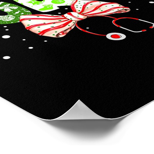 Womens Christmas Nurse Stethoscope Xmas Coquette B Poster (Ecke)