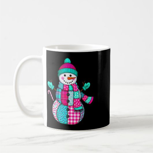 Womens Christmas Patchwork Snowman Preppy Retro Me Kaffeetasse (Links)