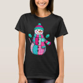 Womens Christmas Patchwork Snowman Preppy Retro Me T-Shirt (Vorderseite)