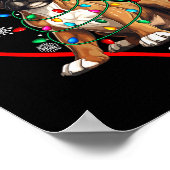 Womens Christmas Reindeer Santa Love Boxer Lovers  Poster (Ecke)