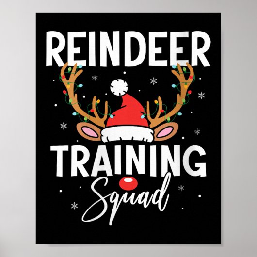 Womens Christmas Running Team Funny Reindeer Train Poster (Vorne)