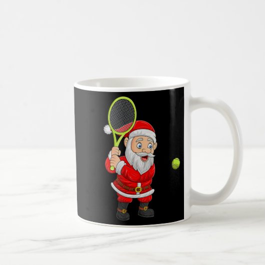 Womens Christmas Santa Playing Tennis Xmas Funny S Kaffeetasse (Rechts)