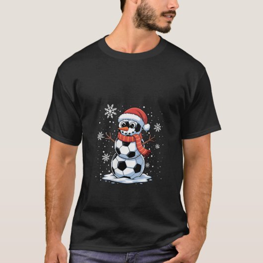 Womens Christmas Soccer Snowman Christmas Women Me T-Shirt (Vorderseite)
