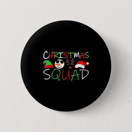 Womens Christmas Squad Reindeer Elf Santa Snowman Button (Vorderseite)