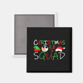 Womens Christmas Squad Reindeer Elf Santa Snowman Magnet (Vorderseite/Rückseite)
