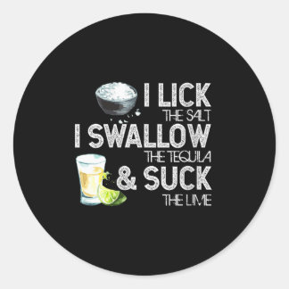 Womens Cinco De Mayo I Lick Salt Swallow Tequila Runder Aufkleber