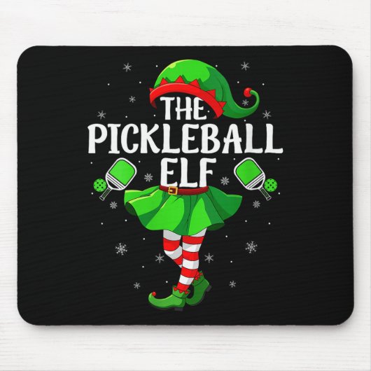 Womens Ckleball Elf Christmas Girls Women Elf Squa Mousepad (Vorne)