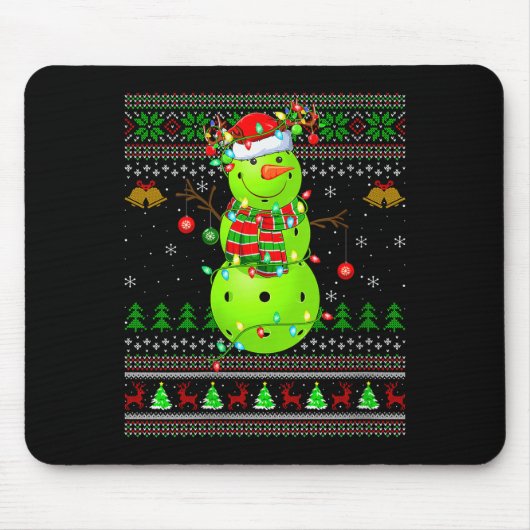 Womens Ckleball Snowman Ugly Christmas Sweater Srt Mousepad (Vorne)