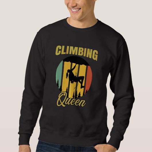 Womens Climbing Queen Retro Boulder Rocks Boulderi Sweatshirt (Vorderseite)