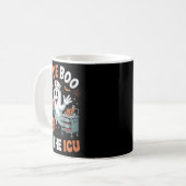 Womens Code Boo In The Icu Funny Medical Halloween Kaffeetasse (Vorderseite Links)