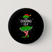 Womens Coding Elf Christmas Family Girls Women Elf Button (Vorderseite)