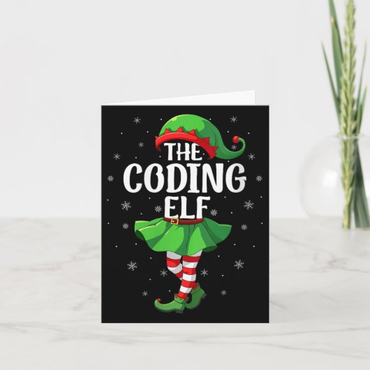 Womens Coding Elf Christmas Girls Women Elf Squad Karte (Vorderseite)
