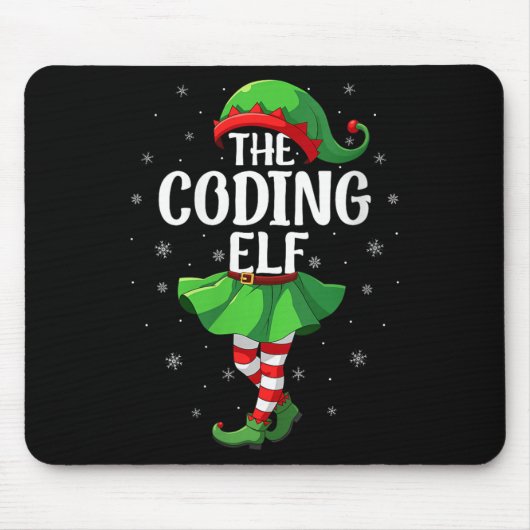 Womens Coding Elf Christmas Girls Women Elf Squad Mousepad (Vorne)
