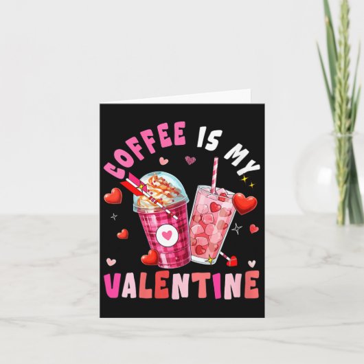 Women's Coffee Is My Valentine Hearts Matching Dri Karte (Vorderseite)