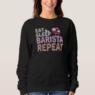 Womens Coffee Wine Zitat Barista Cool Coffee Wein Sweatshirt