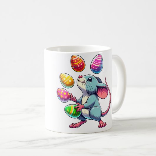 Womens Cool Rat Juggler Juggling Easter Kaffeetasse (VorderseiteRechts)