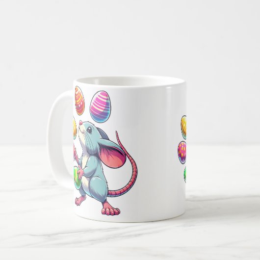 Womens Cool Rat Juggler Juggling Easter Kaffeetasse (Vorderseite Links)