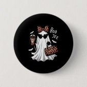 Womens Coquette Leopard Ghost Coffee Boo-jee Hallo Button (Vorderseite)