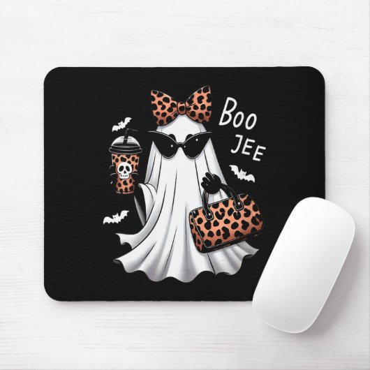 Womens Coquette Leopard Ghost Coffee Boo-jee Hallo Mousepad (Mit Mouse)
