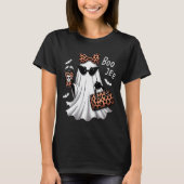 Womens Coquette Leopard Ghost Coffee Boo-jee Hallo T-Shirt (Vorderseite)