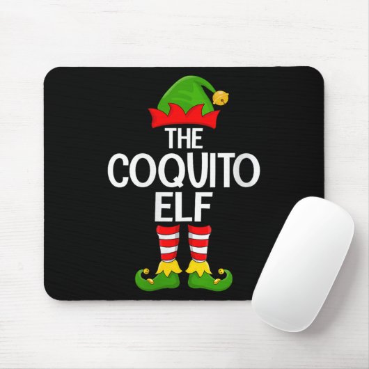 Womens Coquito Elf Xmas Matching Family Elf Squad Mousepad (Mit Mouse)