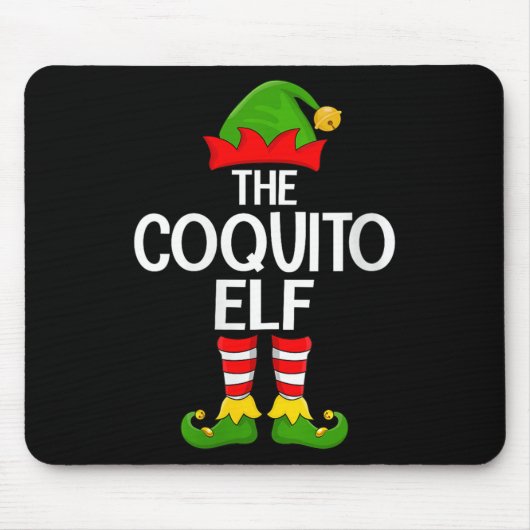 Womens Coquito Elf Xmas Matching Family Elf Squad Mousepad (Vorne)