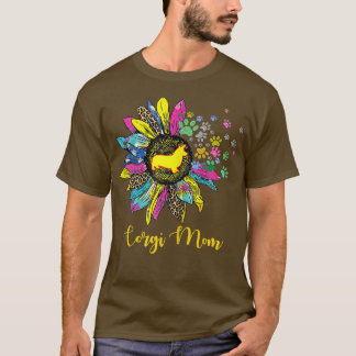 Womens Corgi Mama Sonnenblumen Geschenke Hunde Mam T-Shirt